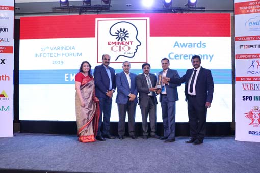 Sunil Kumar Tripathy, AGM - IT, Security & Infra Lead, Jindal Saw Ltd receives the Eminent CIOs of India Award at 17th IT FORUM 2019