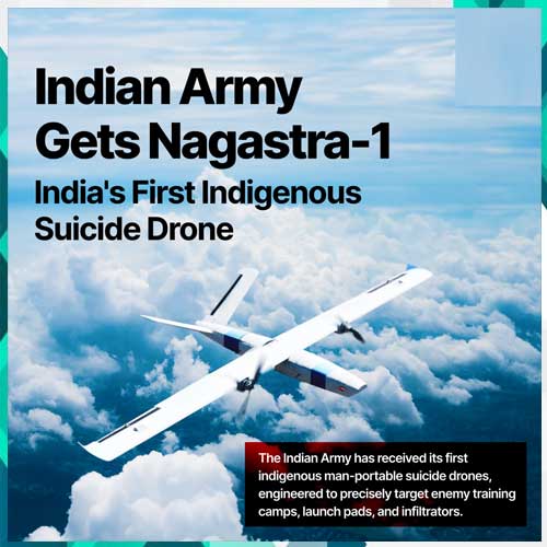 Indian Army receives high-precision, man-portable suicide drones, â€˜Nagastra-1â€™