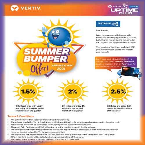 Vertiv India Announces â€˜Summer Bumper 2021 Offer' Program